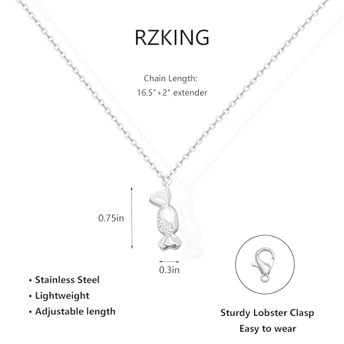 RZKING Silvery Necklace for Women, Gifts for Friend Mom Daughter Teacher - style: Candy