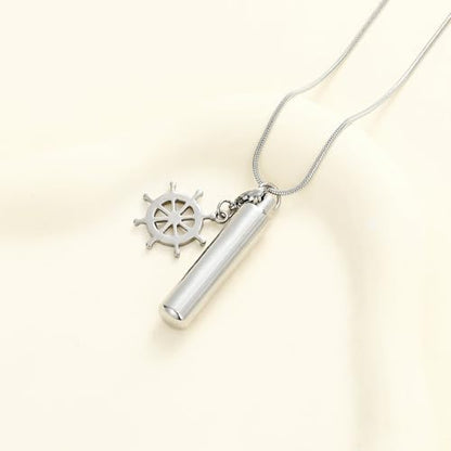 Oinsi Car Charm & Cylinder Urn Necklace for Ashes Stainless Steel Tube Cremation Urn Jewelry Necklace for Ashes Memorial Keepsake Gifts - color: Style-D