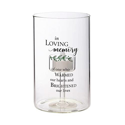 Lillian Rose In Loving Memory Glass Memorial Tea Light Holder