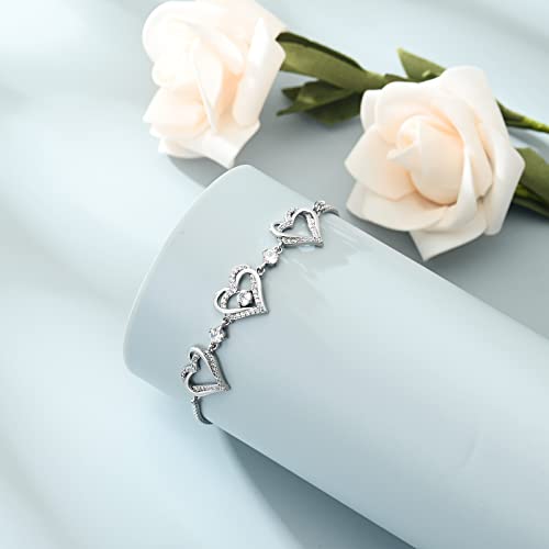 shajwo Heart Urn Bracelet for Ashes for Women - color: Silver-White