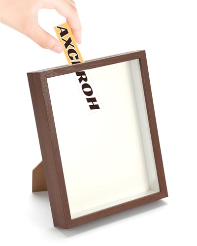 8x10 Inch Shadow Box Display Frame with Top Slot, Acrylic Panel, Brown | for Tickets, Photos and 3D Keepsakes, Memorabilia Display for Awards, Dried Flowers and Travel Memories, DIY for Home Decor - color: Coffe Brown, size: 8"x 10"