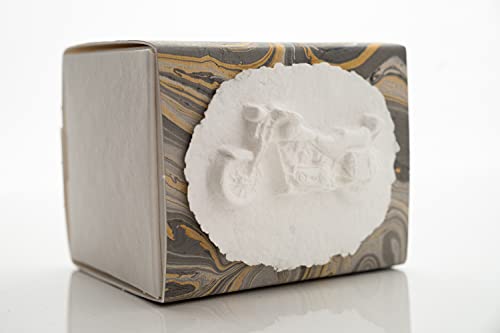 The Favorite Place® Burial Biodegradable Urn for Human Ashes, (Small Motorcycle), Water Burial Urn, Urn for Cremation, Cremation Urn, (Earthy Tones Swirl Paper with Motorcycle) R-208 - color: Motorcycle on Earthy Tone Swirl Paper, size: Small, 80 Cubic In