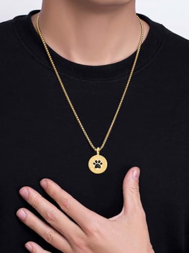 Pet Cremation Urn Necklace for Dog Cat Ashes 925 Sterling Silver Paw Print Keepsake Pendant Celtic Knot Memorial Jewelry for Women Men - style: 00E-Round Urn-(Gold Plated Personalized)