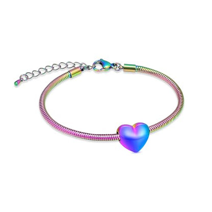 Imrsanl Heart Urn Bracelet for Ashes Cremation Jewelry for Women - color: Colorful