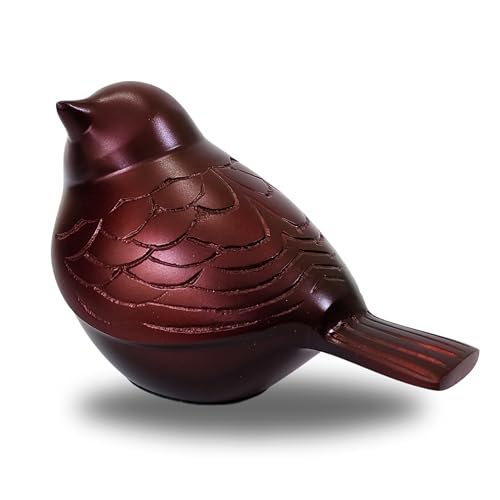 Bird Urn Small Keepsake Cremation Urn for Human or Pet Ashes, Premium Quality Memorial for Beloved Pets & Loved Ones, Durable Solid Design for Women (Red, Small, Solid) - color: Red