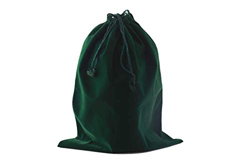 Velvet Cremation Urn Bag Drawstring Closure - Adult Cremation Urn (Green) - color: Green