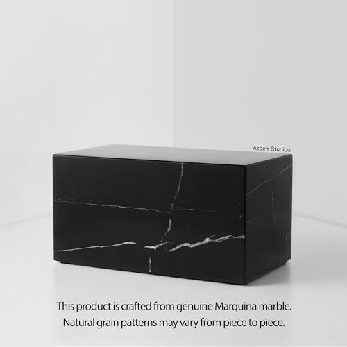 Aspen Studio AspenStudio Genuine Black Marquina Marble Cremation Urn for Adult Human Ashes Black Maquina Marble Urn