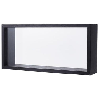 OLYCRAFT 5x2.4x10.2 inch Rectangle Shadow Box Wood Shadow Box Display Case Shadow Box Frame with Double Sided Clear Acrylic Window for Dried Flowers Leaves Specimen - Black