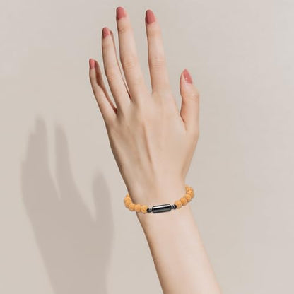 Oinsi Lava Rock Bracelet With Tube Memorial Urn Jewelry For Ashes Of Loved Ones Keepsake Cremation Bracelet Women Men Adjustable Length - color: Yellow