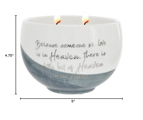 Pavilion Gift Company - Someone We Love is in Heaven, There is A Little Bit of Heaven in Our Home - 15oz Soy Wax Candle in Ceramic Vessel in Memory Loss of Loved One Remembrance Bereavement Gift