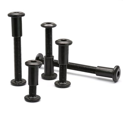 M6 Hex Drive Socket Cap Bolt Kit, Black, 30 Sets | M6x16/25/35/45/55mm, Includes Allen Wrench, Countersunk Screw Barrel Nuts, Binding Screws, For Cabinet - color: Black, size: M6x16/25/35/45/55mm