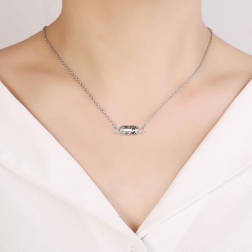 Pet Cremation Jewelry Stainless Steel Paw Print Tube Urn Necklace For Cat Dog Ashes Necklace For Women Keepsake With Filling Kits - color: Necklace