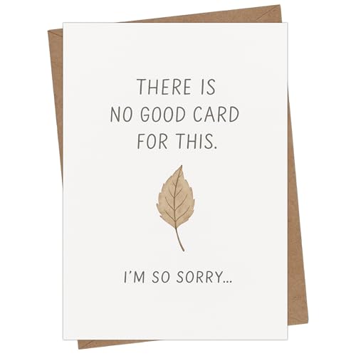 Cheerin Sympathy Card with Envelope - Bereavement Card for Loss of Loved One - Condolences Cards for Funeral or Memorial - Thoughtful Gift for Him or Her 5x7 Inch - style: No Words Sympathy