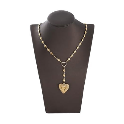 Personalized Heart Locket Necklace for Women Stainless Steel- Heart Necklace - color: Gold-J