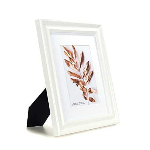 8x10 Picture Frames White, Display Picture 5x7 with Mat, Wooden Photo Frame for Table Top and Wall Mounting, 2 Pack - color: White, size: 8x10-2P