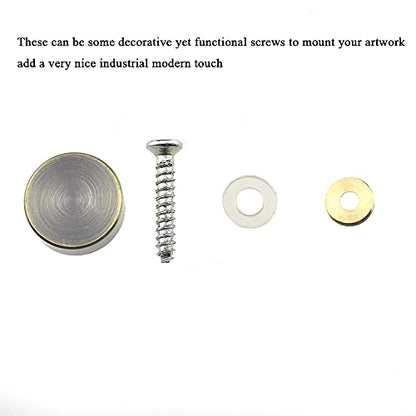 Hahiyo 18mm Diameter Mirror Screws Brushed Copper Material Solid Easy Install Brass Washer Decorative Caps Fasteners Nails Bronze 8 Pairs for Bathroom Mirrors Panels Kitchen Ceiling Arts Crafts - size: 18mm-8sets-Bronze