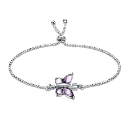 zeqingjw Cremation Jewelry Butterfly Urn Bracelet for Ashes for Women Stainless Steel Adjustable Urn Bangle Memorial Keepsake Ash Holder Bracelet - color: Purple