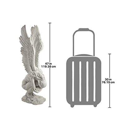 Design Toscano KY30700 Extended Grace Angel Garden Statue, 24 Inch, Antique Stone - style: GRAND REMEMBRANCE &REDEMPTION