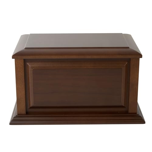 Handcrafted Large Wooden Cremation Urn Box for Adult Human Ashes - color: Light Black, size: Large