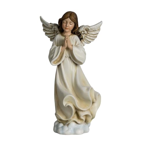 ShineOnAnegl 8.5 Inch Guardian Angel Figurine, Hand-Painted Resin Praying Angel Statue for Home Decor, Inspirational Godmother, Sister, Birthday and Wedding Gifts