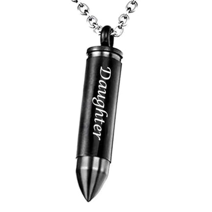 Celtic Cross Bullet Urn Necklaces for Ashes Cremation Jewelry Keepsake Memorial Pendant - style: Daughter