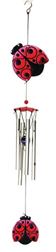 Spoontiques Ladybug Wind Chime - Outdoor Garden Décor - Decorative Chimes for Yard, Garden, Backyard and Patio Decoration - color: Ladybug Metal