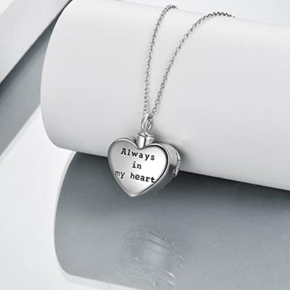WINNICACA Cremation Jewelry for Ashes Locket Ashes Necklace Urn Necklace for Women Sterling Silver Cremation Necklace for Ashes Fine Keepsake Picture Necklace Memorial Jewelry - style: A01-Rose Urn Locket Necklace(Blue Crystal)