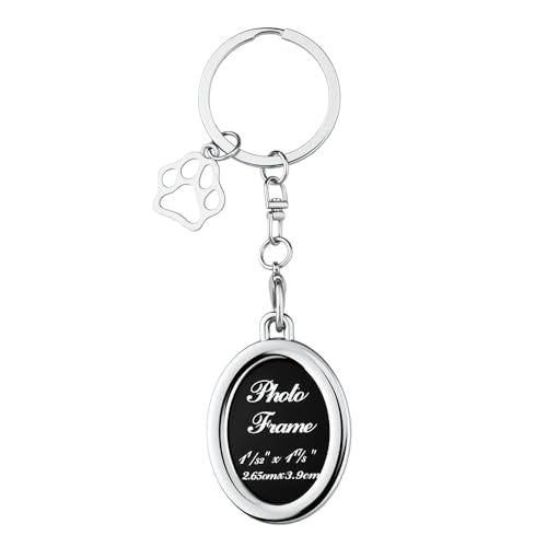 Pet Photo Frame Memorial Keychains for Loss of Pet Sympathy Gifts for Dog Loss Paw Print Key Chains for Pet Lovers Remembrance Gift for Women Men Picture Frame Keychain for Women Men