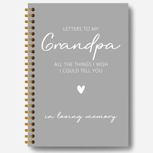 Grandpa Memory Grief Notebook Journal, Grandpa Memorial Remembrance Gifts, Loss of Grandfather Sympathy Gifts Hardcover Spiral Notebooks Journals, 5.5x8.3 Inch