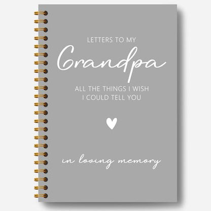 Grandpa Memory Grief Notebook Journal, Grandpa Memorial Remembrance Gifts, Loss of Grandfather Sympathy Gifts Hardcover Spiral Notebooks Journals, 5.5x8.3 Inch