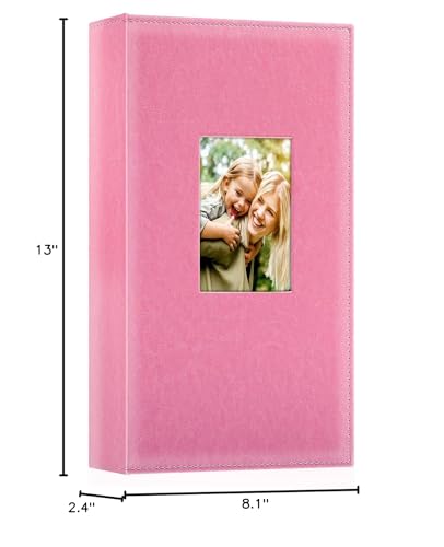 Ywlake Photo Album 4x6 300 Pockets, Leather Photo Albums Holds 300 Horizontal Only Pictures Pink - color: Pink, size: 300 Pockets