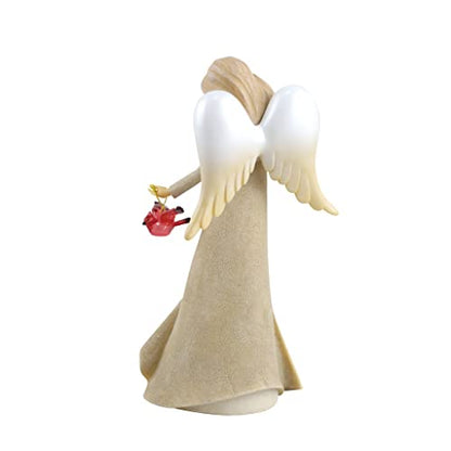 Enesco Foundations Expressions Always Near Cardinal Rememberance Angel Figurine, 7.5 Inch, Multicolor