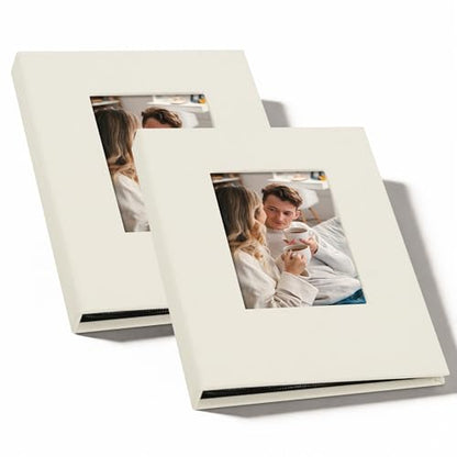 Small 4x6 Photo Album 24 Pockets Linen Cover Beige 2 Pack - color: Beige, size: 24 Pockets 2 Pack