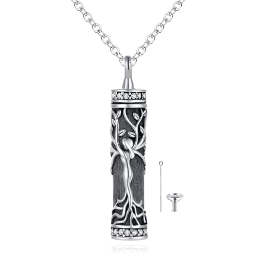Flower Cute Animal Sterling Silver Pendant Urn Ashes Necklace for Women BF0709 - color: C *Tree Life 4