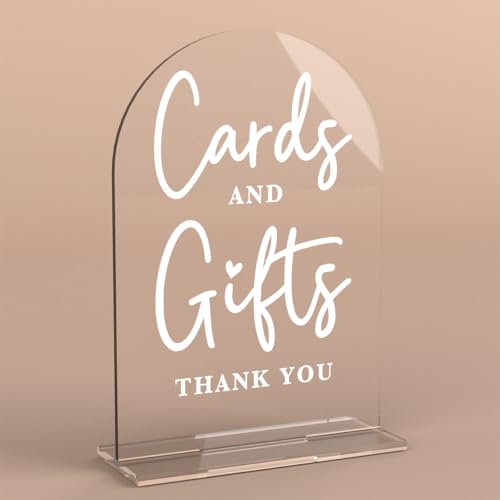 Acrylic Wedding Sign Cards and Gifts Sign for Wedding Wedding Signs for Ceremony Modern Calligraphy Arch Acrylic Table Top Sign for Wedding Reception and Event Party Table - color: Cards and Gifts