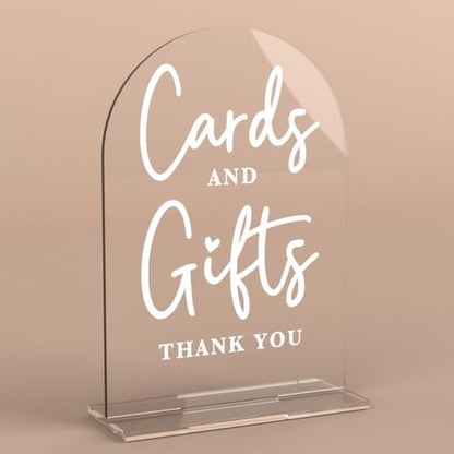 Acrylic Wedding Sign Cards and Gifts Sign for Wedding Wedding Signs for Ceremony Modern Calligraphy Arch Acrylic Table Top Sign for Wedding Reception and Event Party Table - color: Cards and Gifts