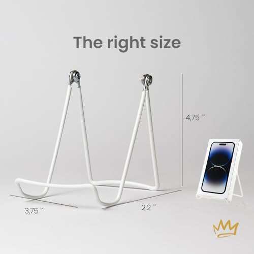 KINGDOM SOLUTIONS - 4.75" White Metal Display Stand Made in USA - 6 Pack - color: White Adjustable, size: 4.75" (6-pack)