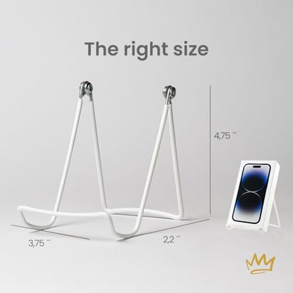 KINGDOM SOLUTIONS - 4.75" White Metal Display Stand Made in USA - 12 Pack - color: White Adjustable, size: 4.75" (12-pack)