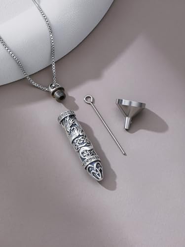 JKR Keepsake Urn Necklace for Ashes Cremation Jewelry Memorial Gift - style: 6-Bullet-Dragon