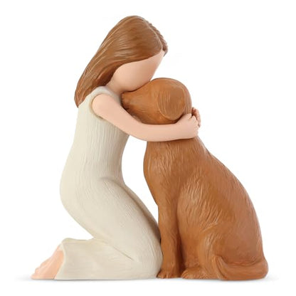Hensonever Love My Dog Figurines Statues, Dog Angel Friendship Remembrance Gifts, Sculpted Hand-Painted Figures for Dog Lovers - color: Love My Dog