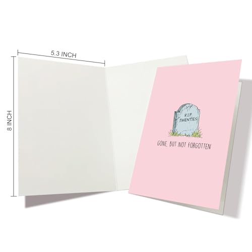 Nchigedy Funny 30th Birthday Card for Him Her, Sarcastic Thirty Birthday Card for Women Men, 30 Years Old Birthday Card, RIP Twenties Gone But Not Forgotten - color: #4