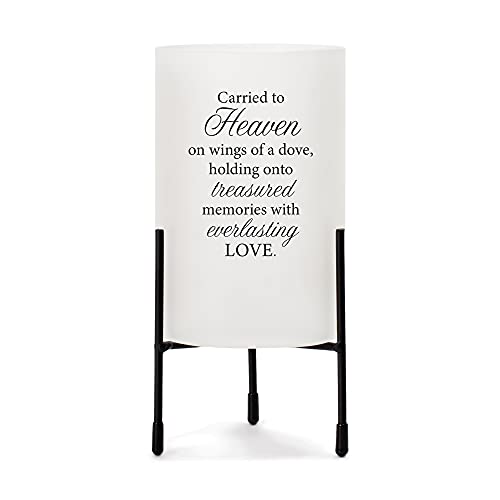 Elanze Designs Carried Heaven On Wings Classic White 8 x 4 Glass Hurricane Candle Holder