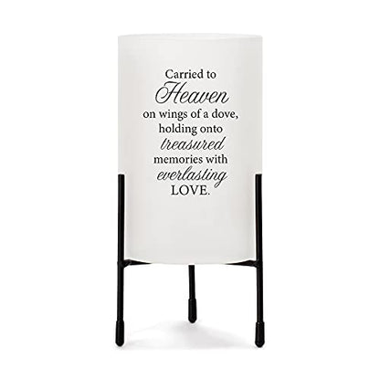 Elanze Designs Carried Heaven On Wings Classic White 8 x 4 Glass Hurricane Candle Holder