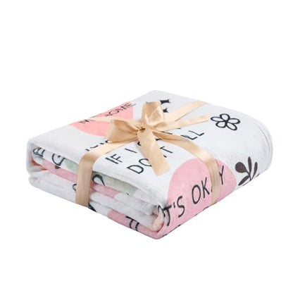 New Mom Gift Blanket 50x60 Inch – Soft Cozy Throw with Inspirational Words, Postpartum Gifts for New Mothers, Mother’s Day Birthday - color: Mom-hua