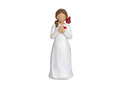 Cardinal Gifts for Women Red Cardinal Decor Girl Figurine Sympathy Gifts for Loss of Loved One Grief Gifts for Women Memorial Gift Resin Home Decor Sculpted Hand-Painted Angel Figurine Gift - style: Style 2