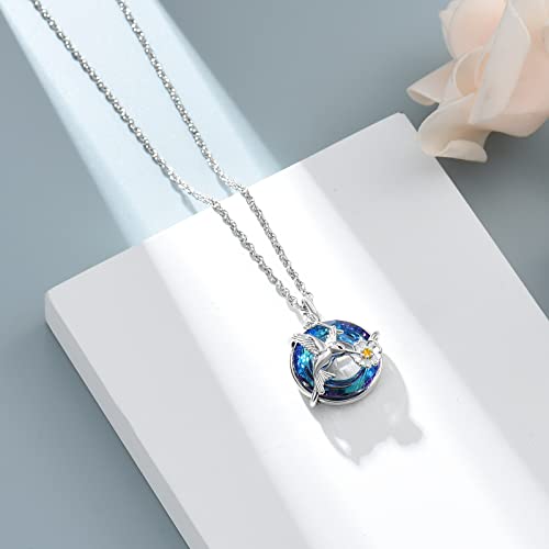 shajwo Hummingbird Urn Necklaces for Ashes - color: Blue