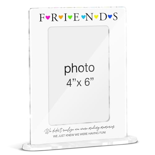 Friendship Gifts Photo Frame, Gifts for BFF Best Friend Besties Sister, Best Friends Bestie Acrylic Picture Frames, 4 x 6 Inch Photo - color: X-Friends