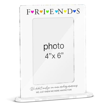 Friendship Gifts Photo Frame, Gifts for BFF Best Friend Besties Sister, Best Friends Bestie Acrylic Picture Frames, 4 x 6 Inch Photo - color: X-Friends