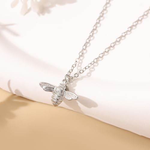 RZKING Silvery Necklace for Women, Gifts for Friend Mom Daughter Teacher - style: Bee