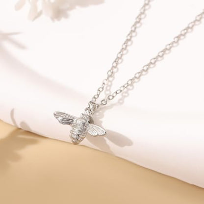 RZKING Silvery Necklace for Women, Gifts for Friend Mom Daughter Teacher - style: Bee